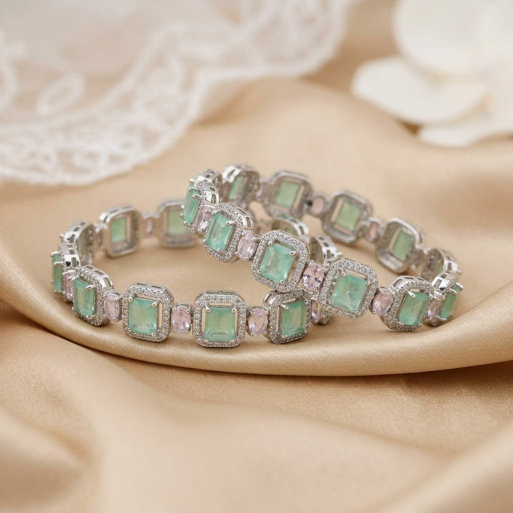 New American Diamond Stone Bangles