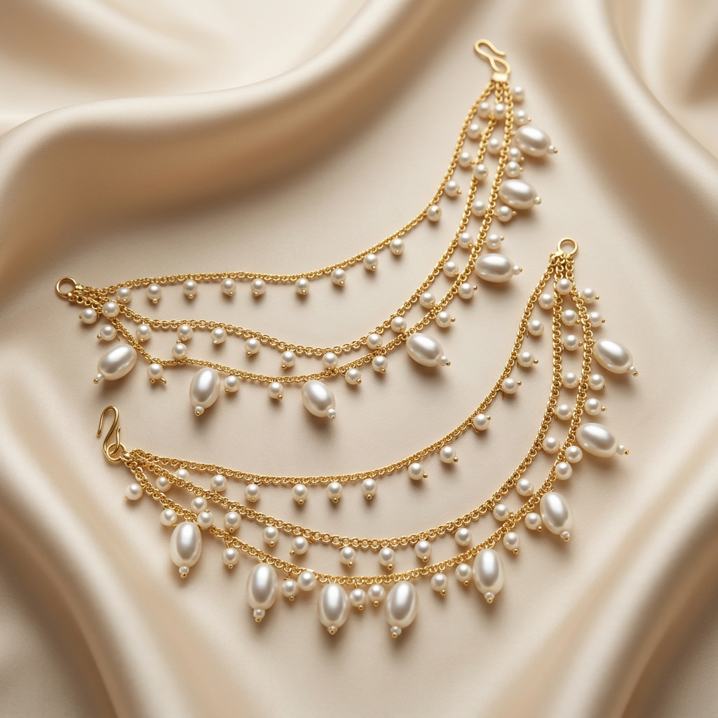 Temple Pearl Earchain