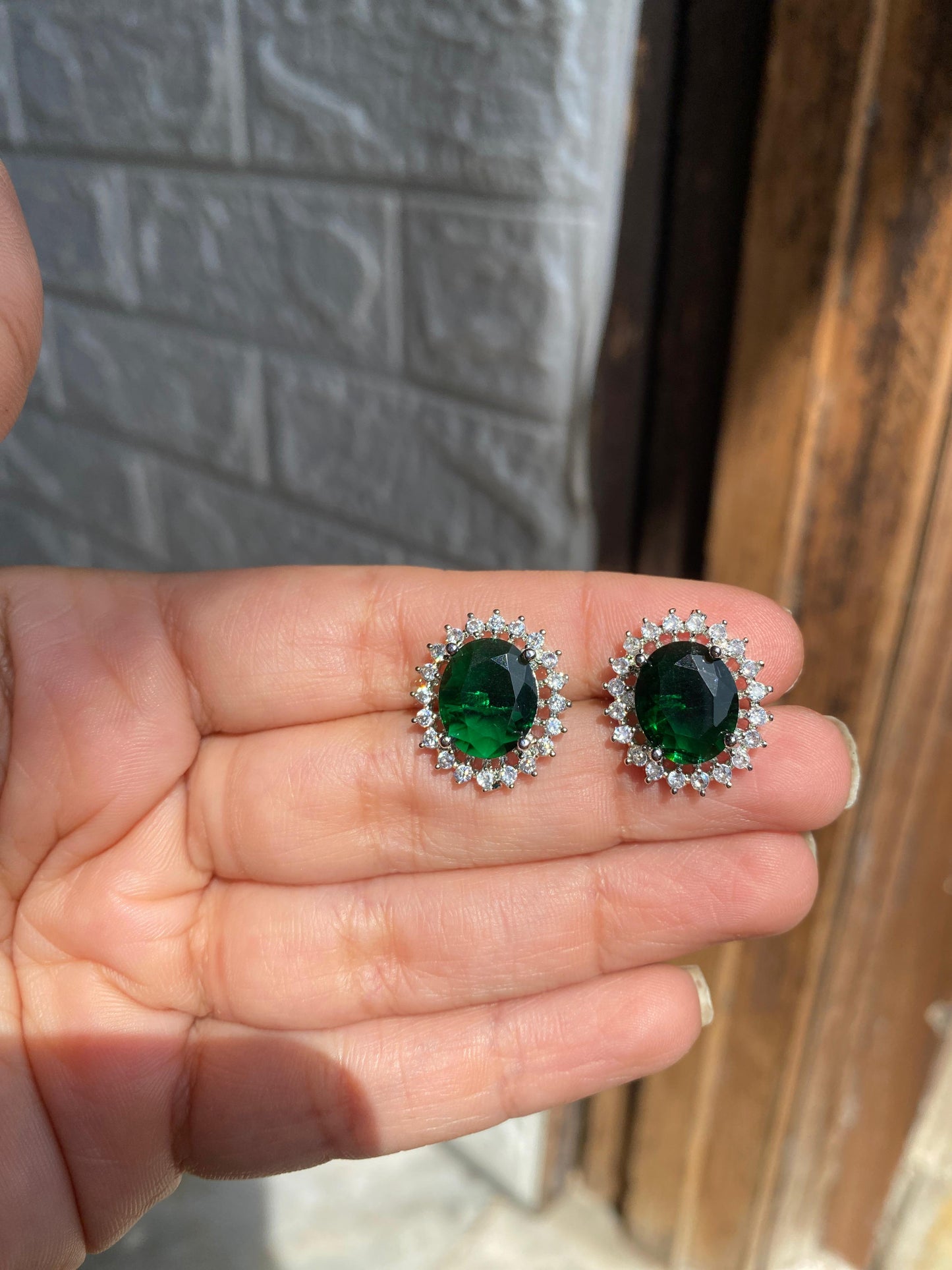 American diamond stone studs