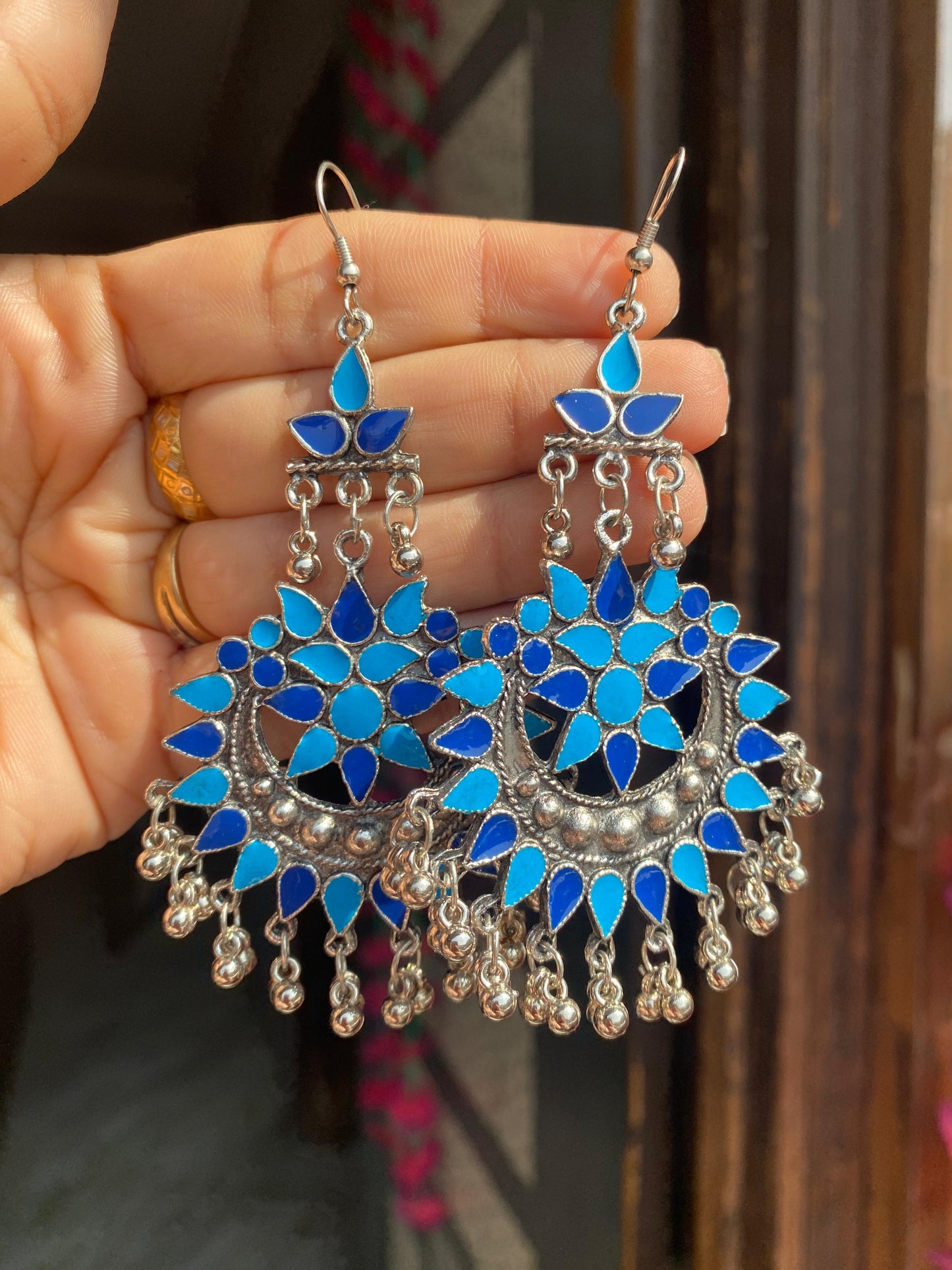 Meenakari oxidised earrings