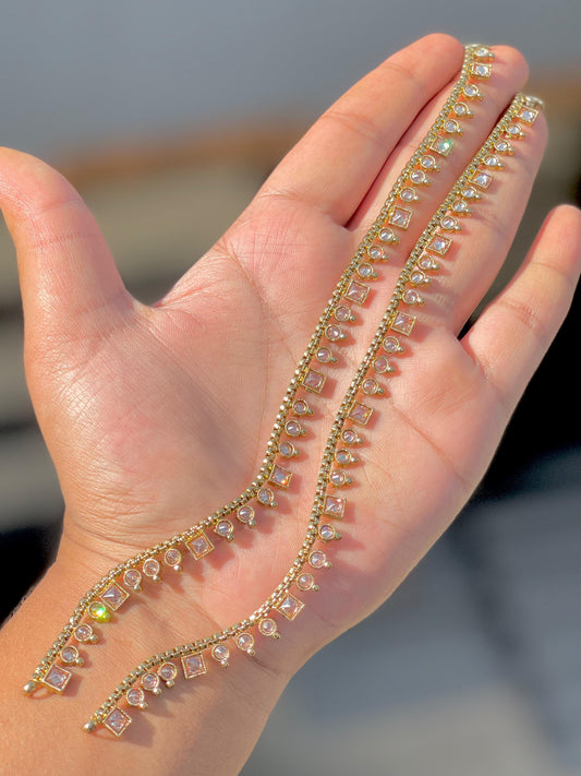 Polki Minimal Stone Anklet