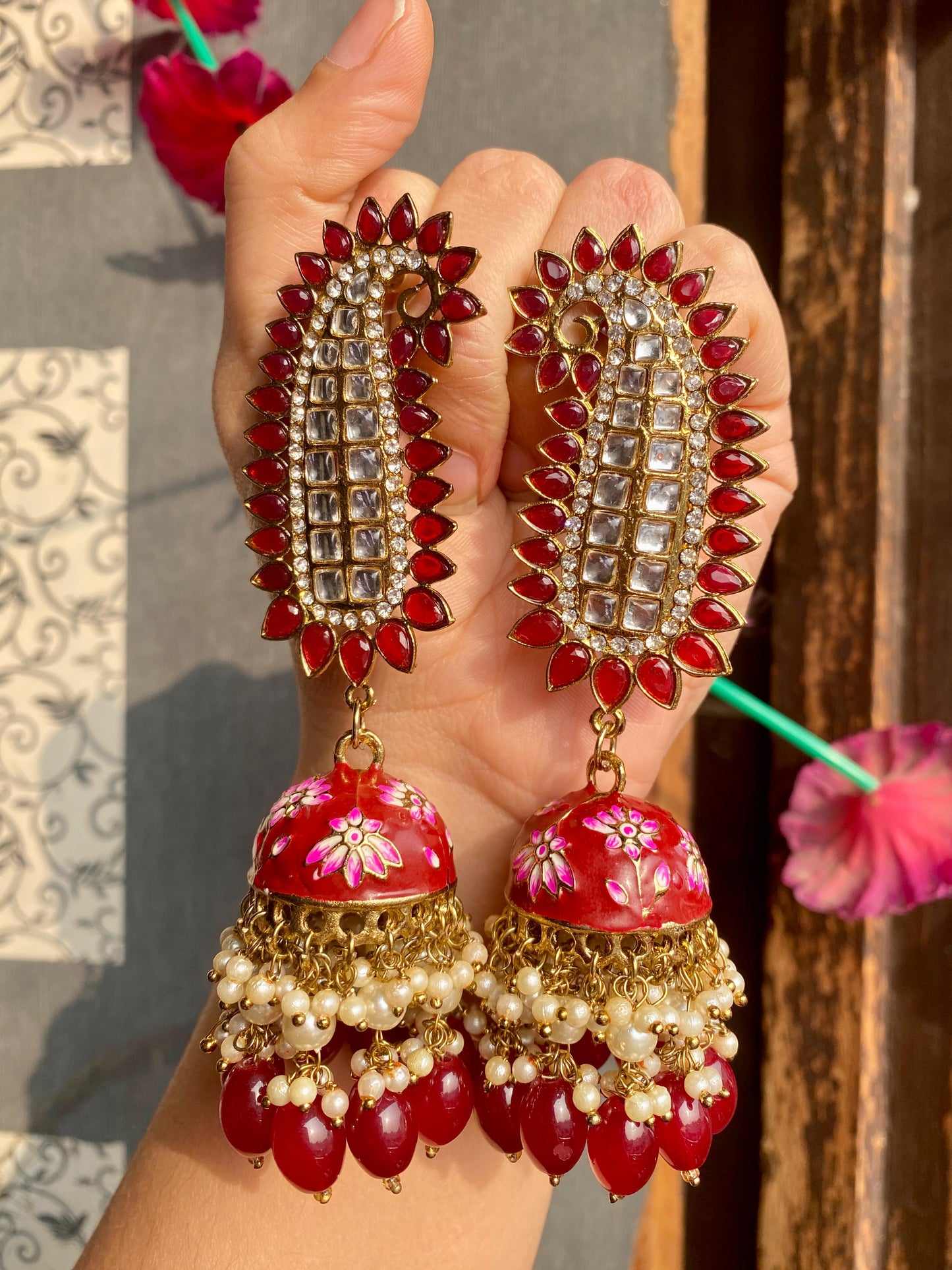 Kundan Peacock Earrings