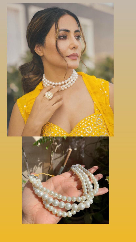 Heena Khan Pearl Choker