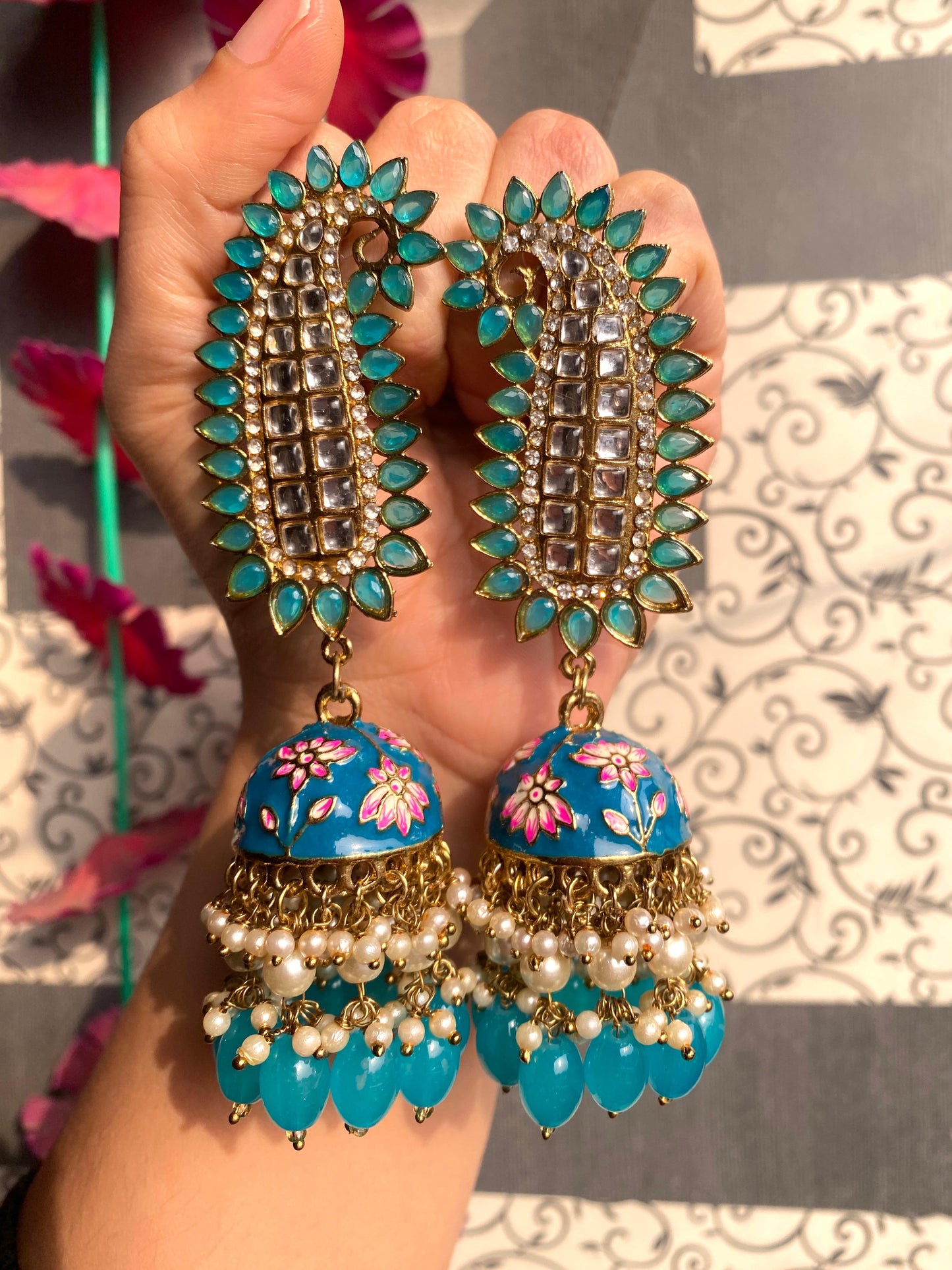 Kundan Peacock Earrings