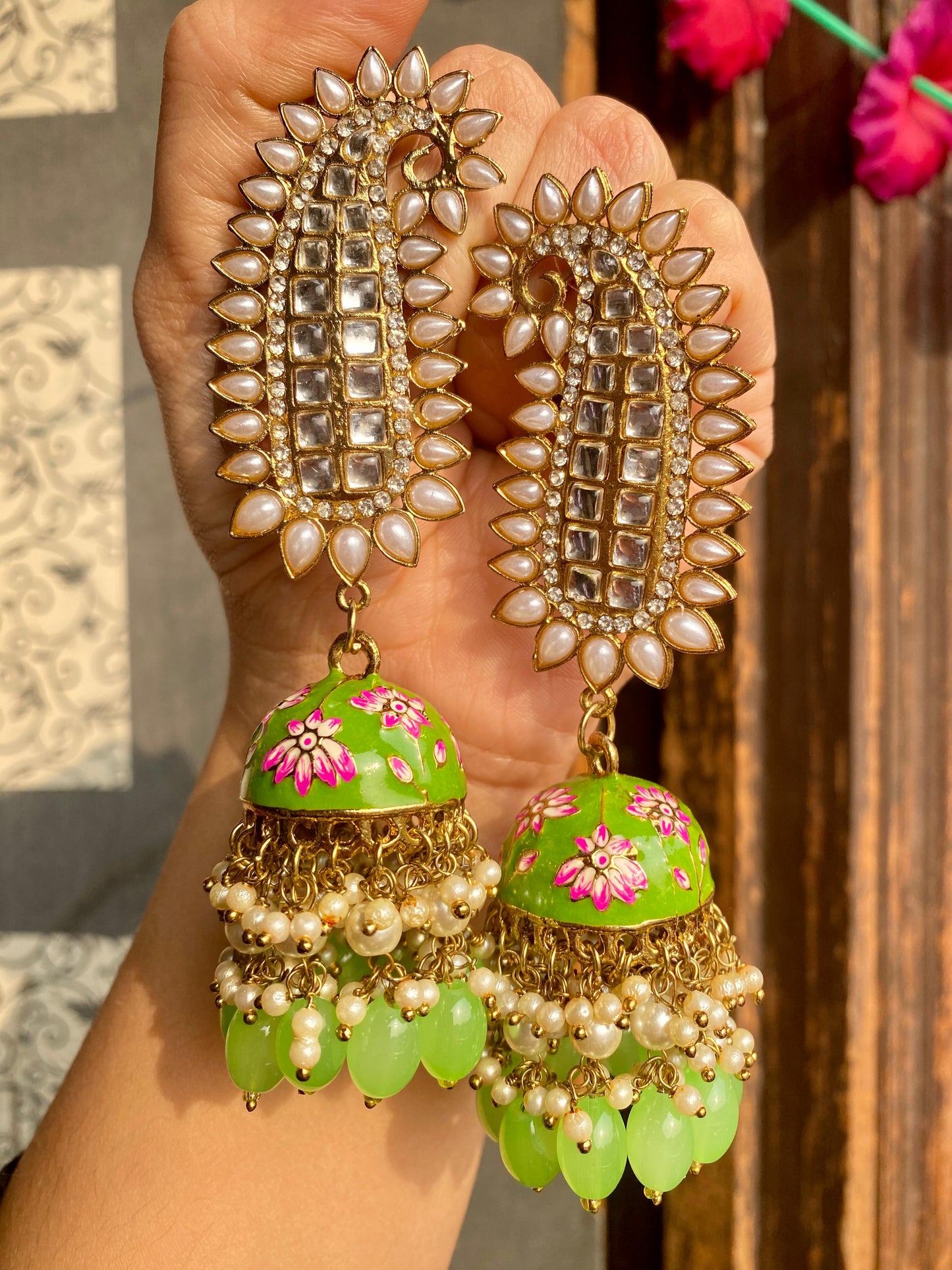 Kundan Peacock Earrings