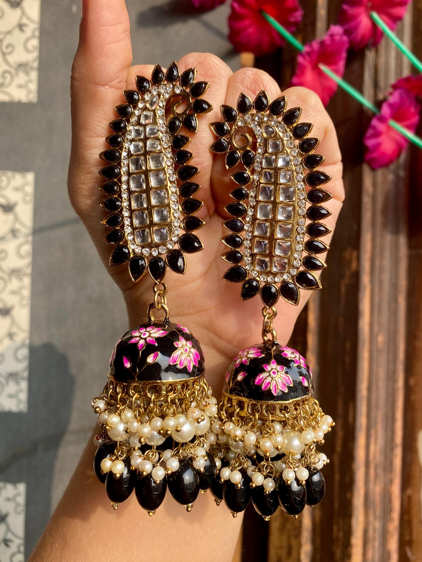 Kundan Peacock Earrings