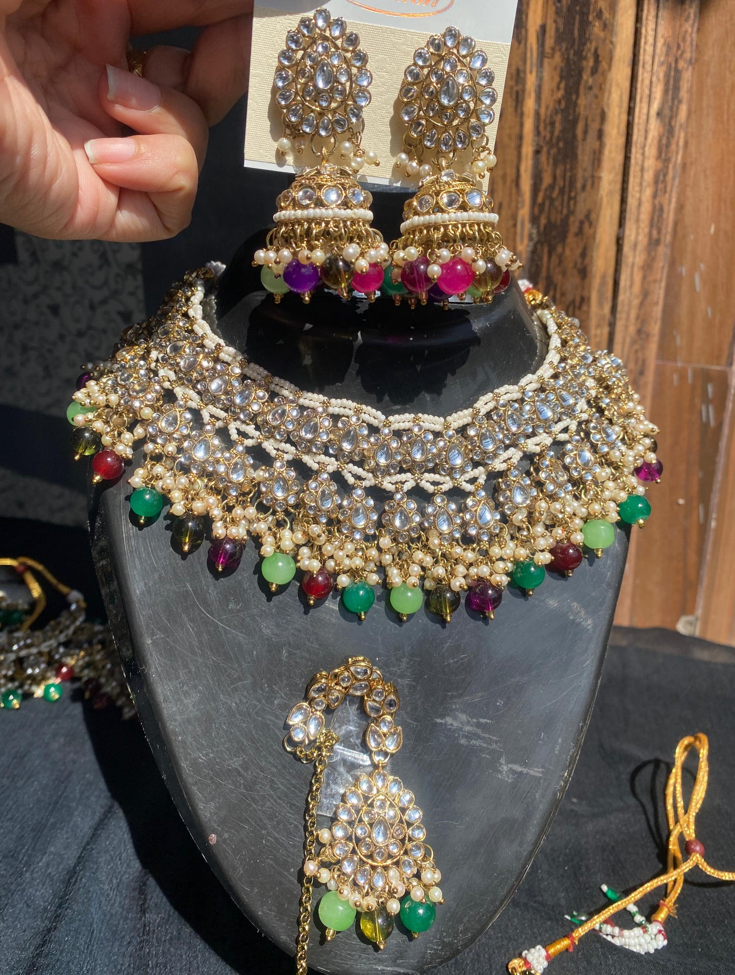 Original Kundan Necklace Set With Tikka