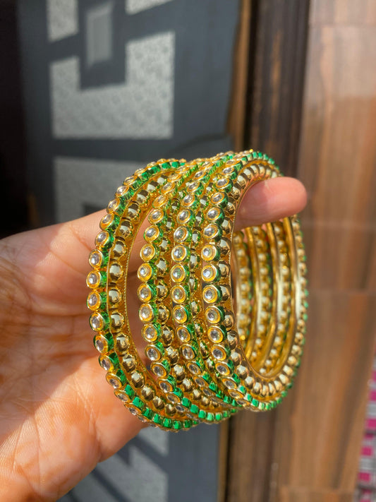 Meenakari Kundan Bangles (set of 4)