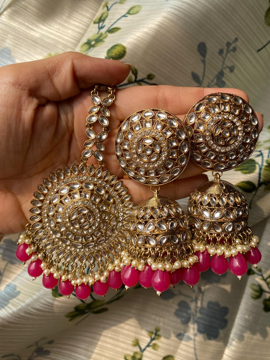 Punjabi Jhumka And Mangtika Set