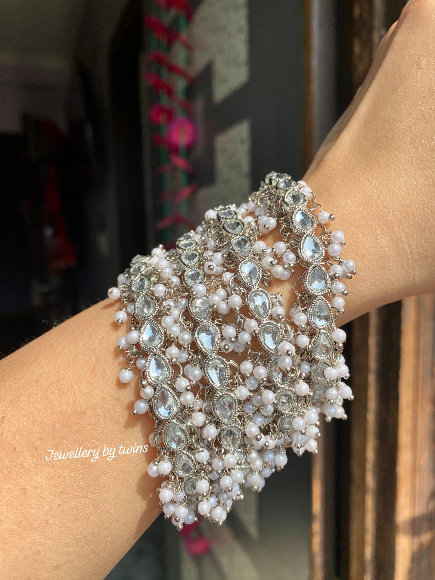 Pearl Polki Kayra Bangles