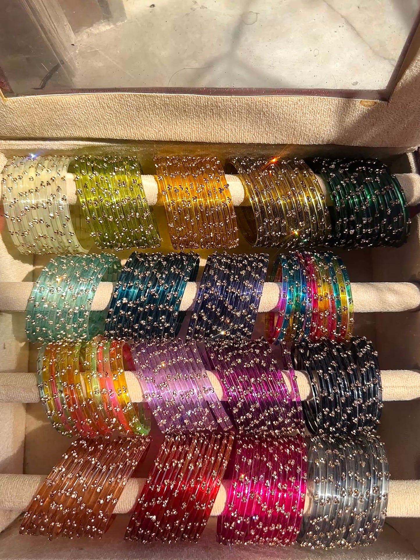 Kashmiri Glass Raindrop Bangles
