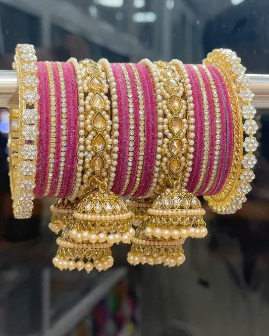 Pakeezha Bridal Jhumka Bangle Set For Both Hands