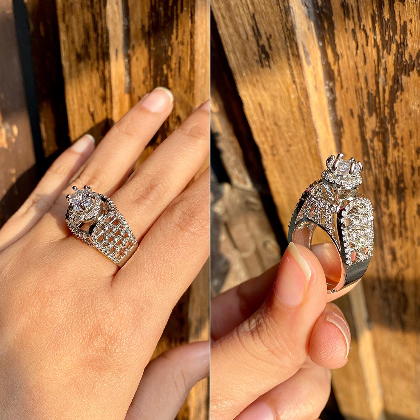 American diamond cocktail ring