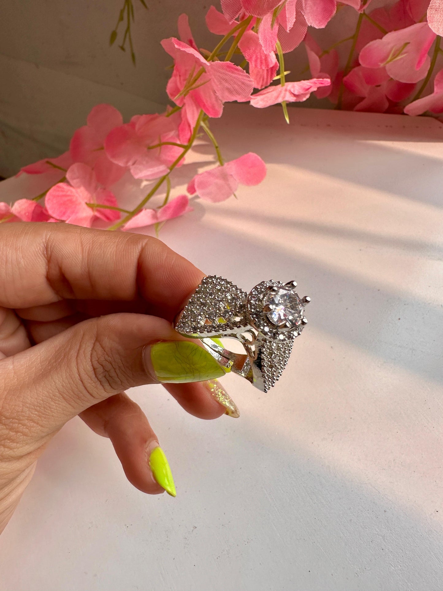 American diamond cocktail ring