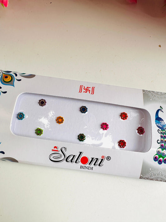 Saloni flower velvet bindi