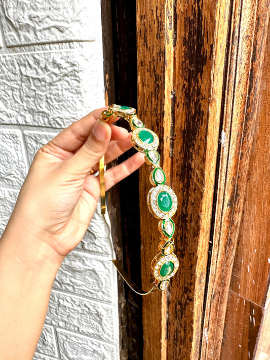 Green meenakari hairband