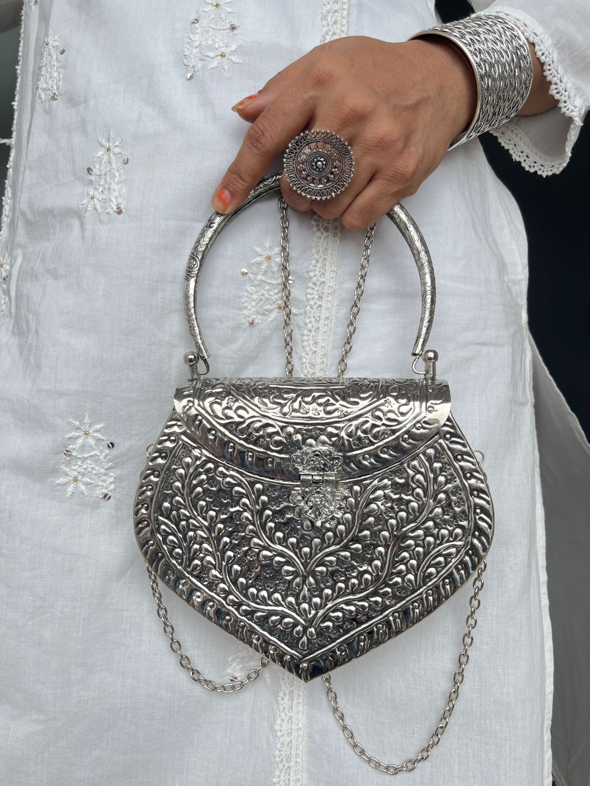 Boho Silver Bags