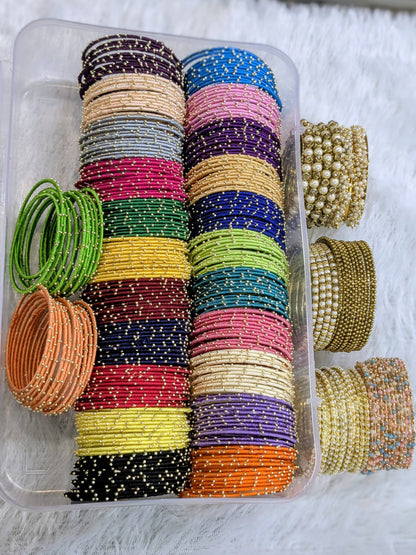 Pastel Color Thread Bangles Combo