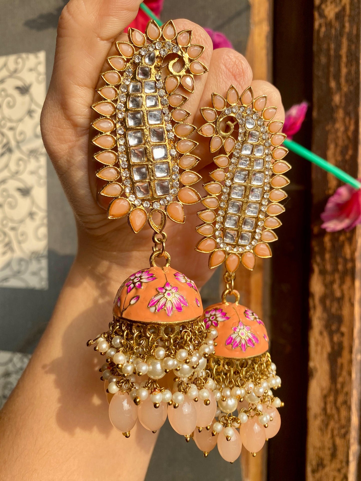 Kundan Peacock Earrings