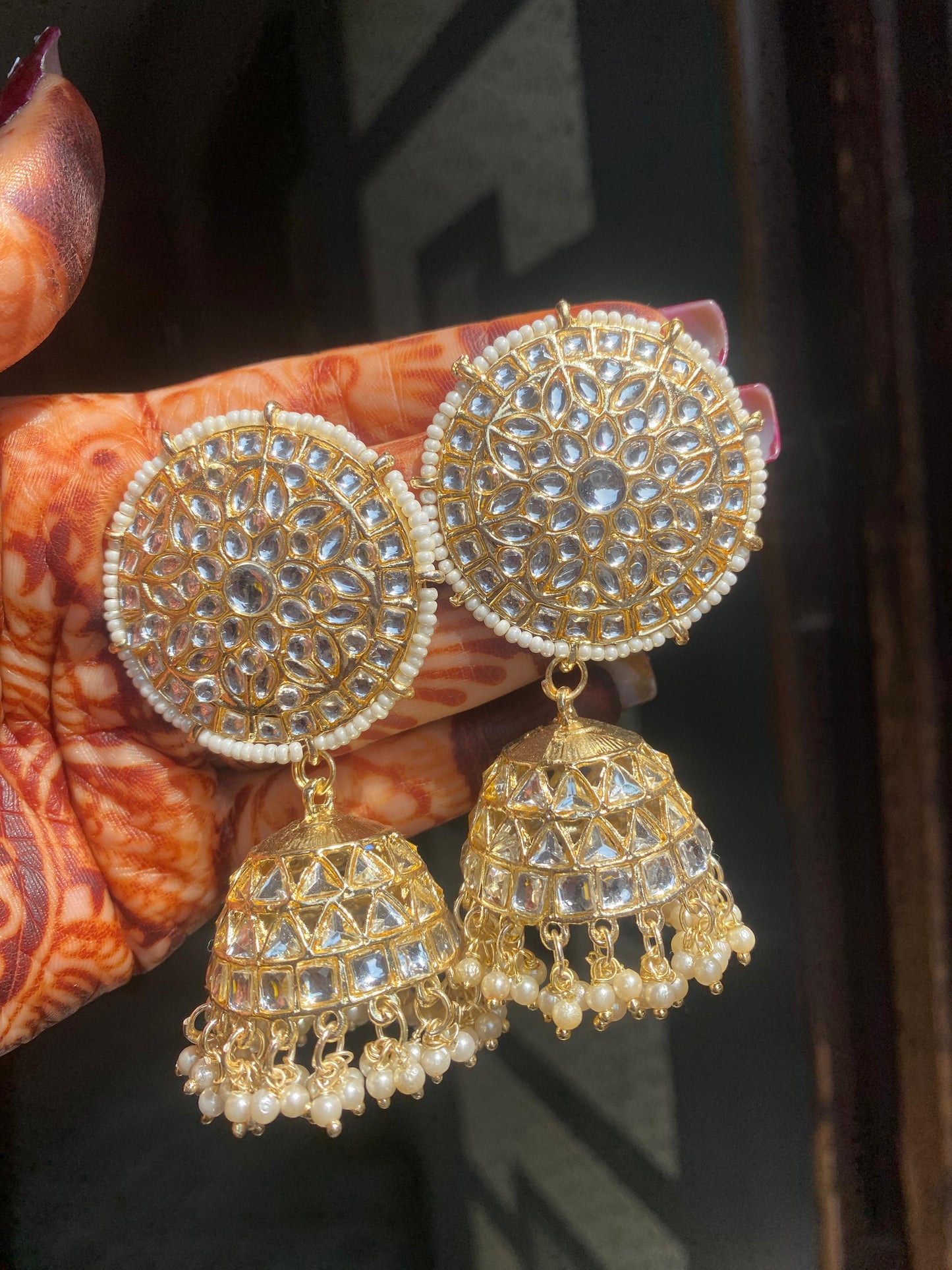 Gold Plated Kundan Jhumka