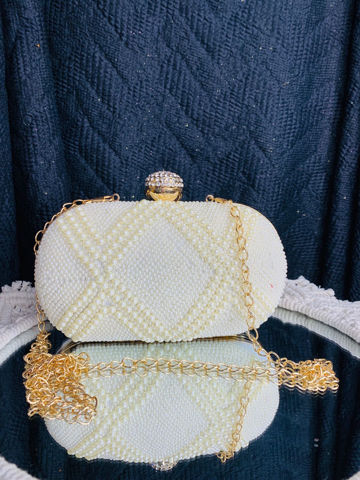 Timeless And Evergreen Pearl Clutch Bags (Sling Included)