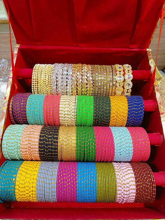 Metal Bangles Combo Box (with bangle box)