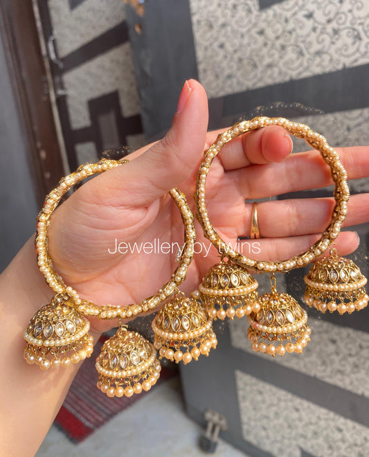 Dilshan Triple Jhumka Kundan Bangles