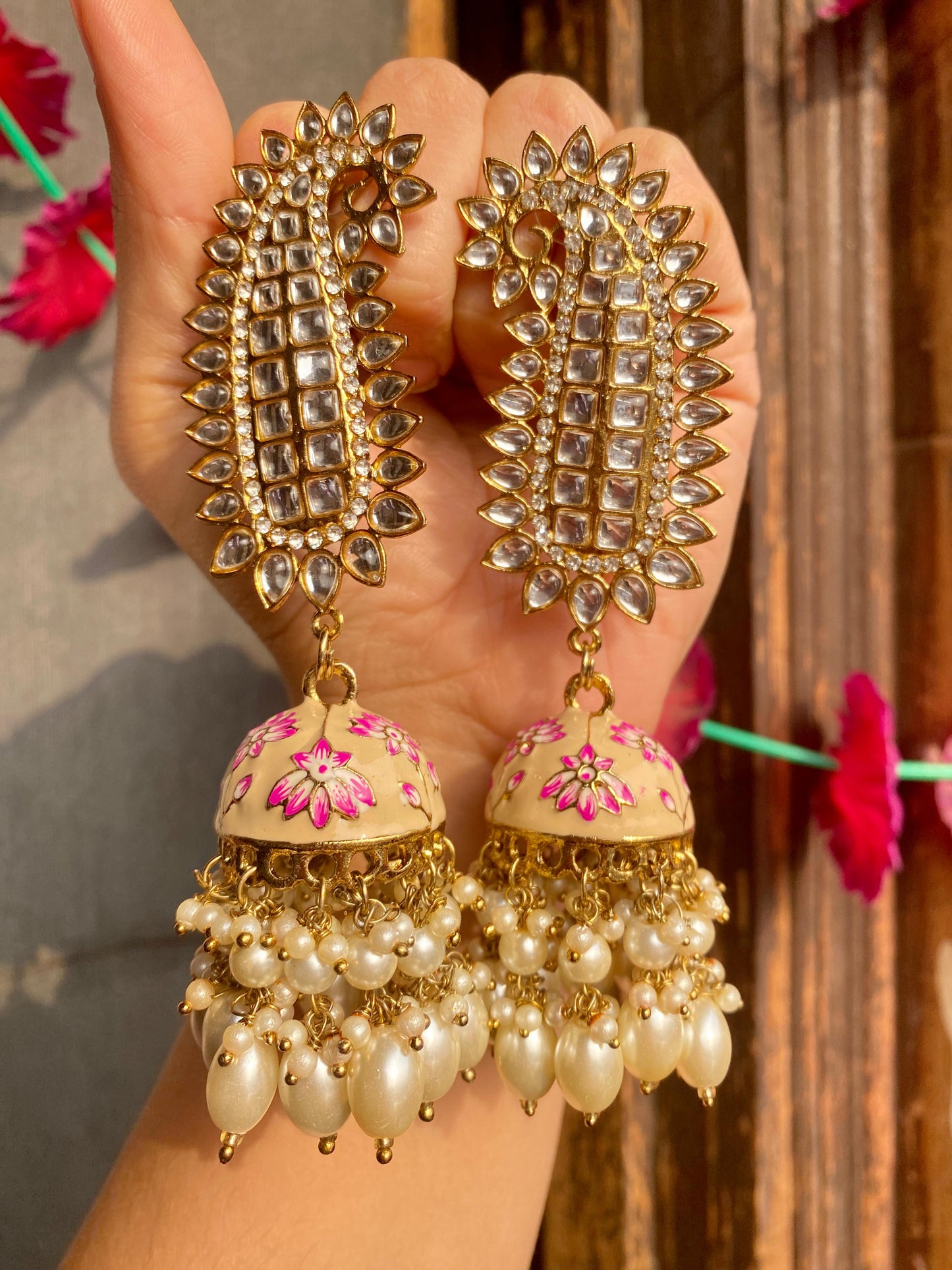 Kundan Peacock Earrings