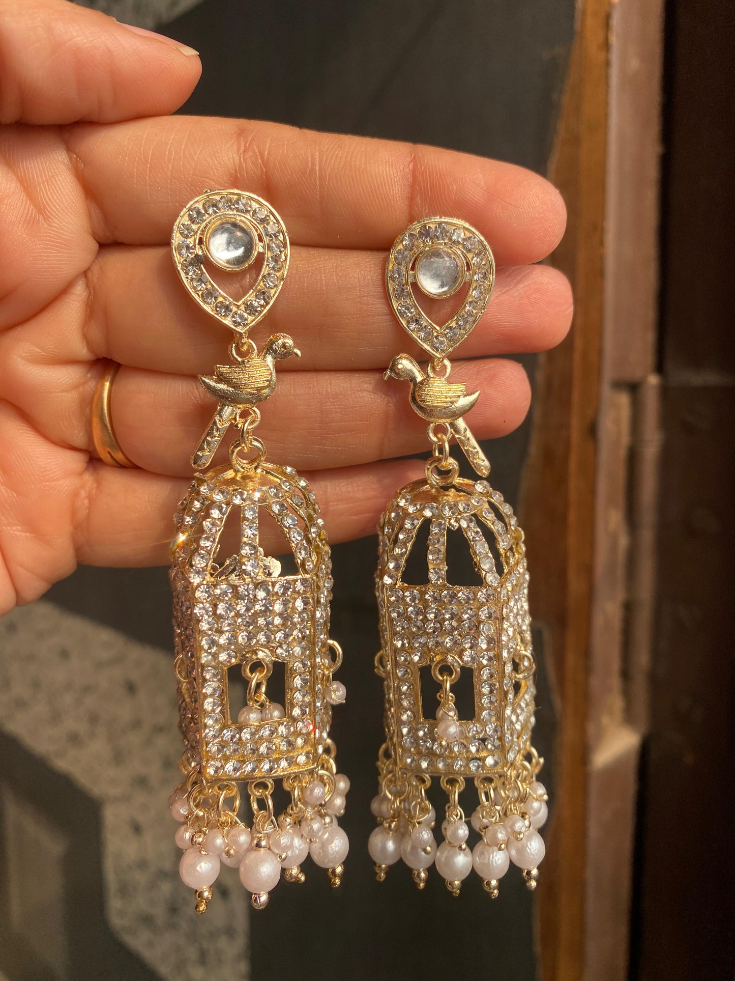 Gold Plated Kundan Jhumka