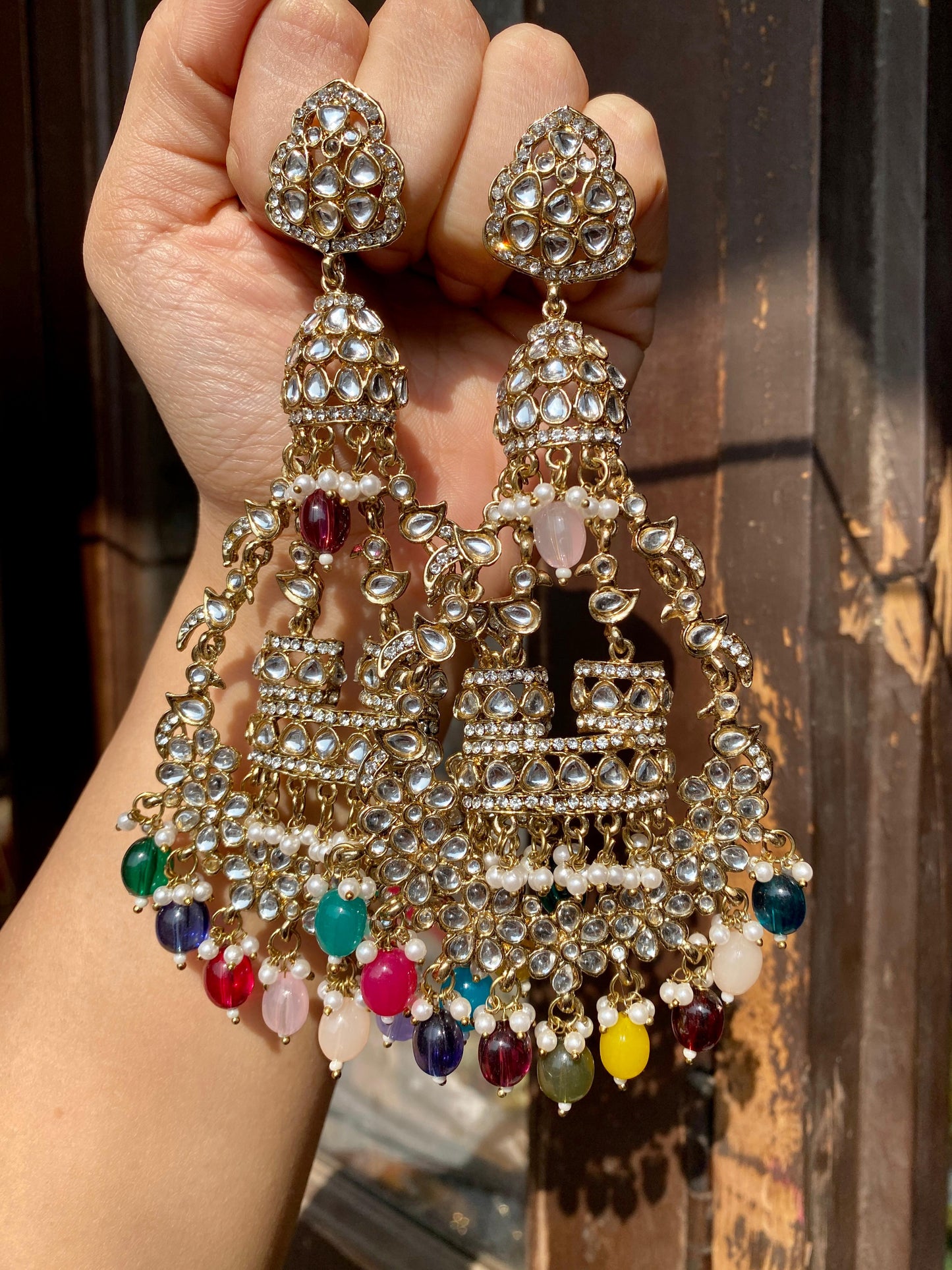 Original Kundan Longest Chandbalis