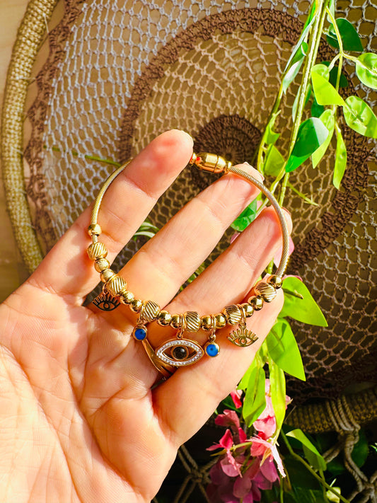 Anti Tarnish Evil Eye Bangle