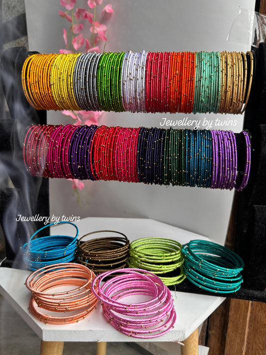 Silk Thread Bangles Combo- 24 Colours with Organiser