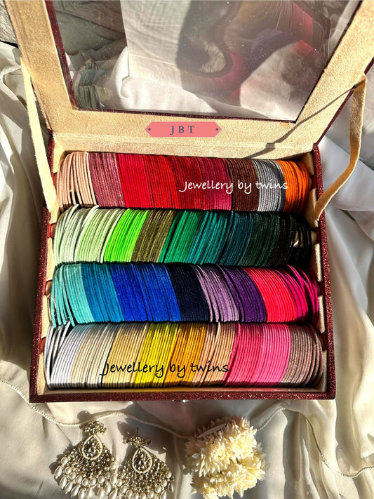 36 Colours Velvet Bangles Combo