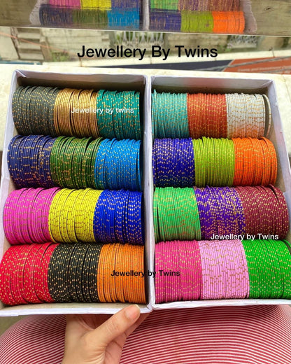 Matt dotted combo 24 colours- 24 bangles each