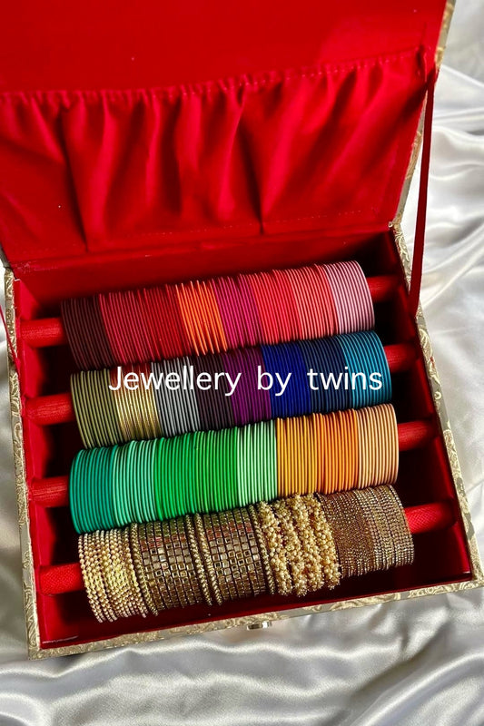 Matt Bangles Combo Box Kundan Bangles