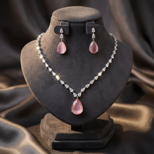 Deepika American Diamond Drop Necklace Set