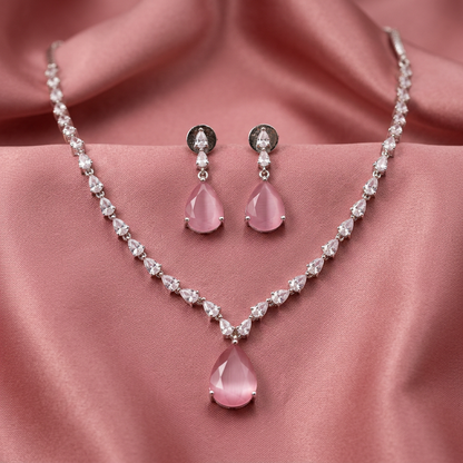 Deepika American Diamond Drop Necklace Set