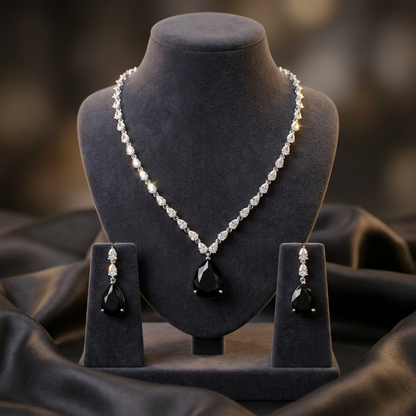 Deepika American Diamond Drop Necklace Set
