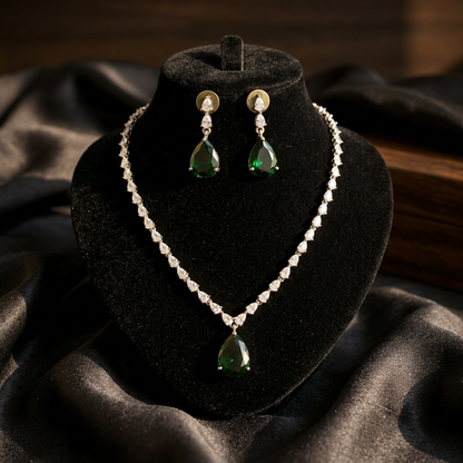 Deepika American Diamond Drop Necklace Set