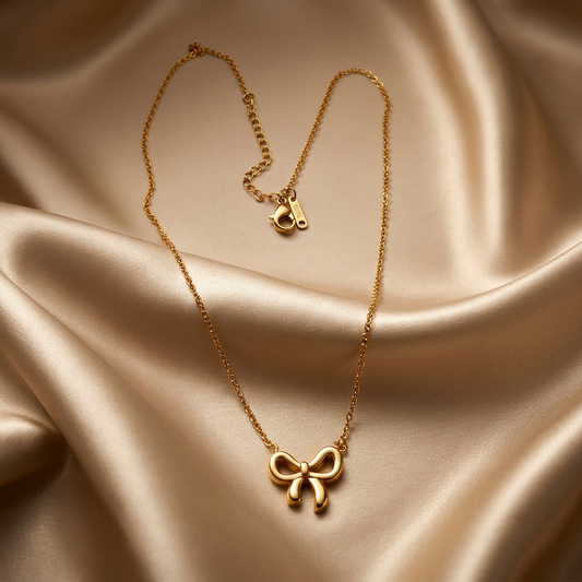 Anti Tarnish Bow Necklace