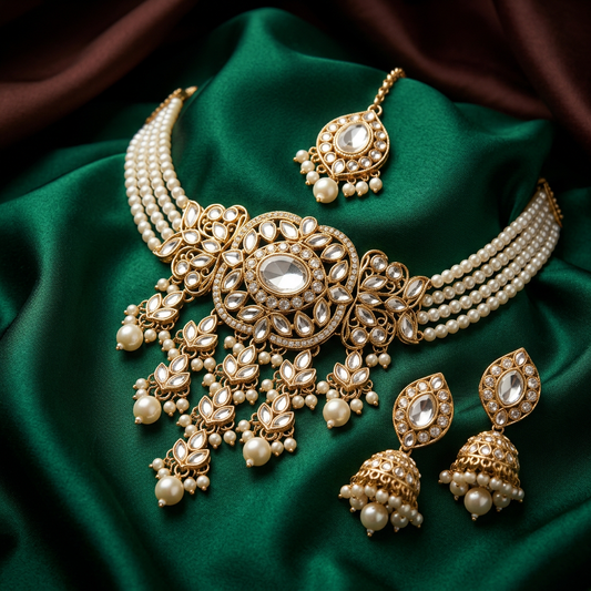 Kundan Jhallar Necklace Set