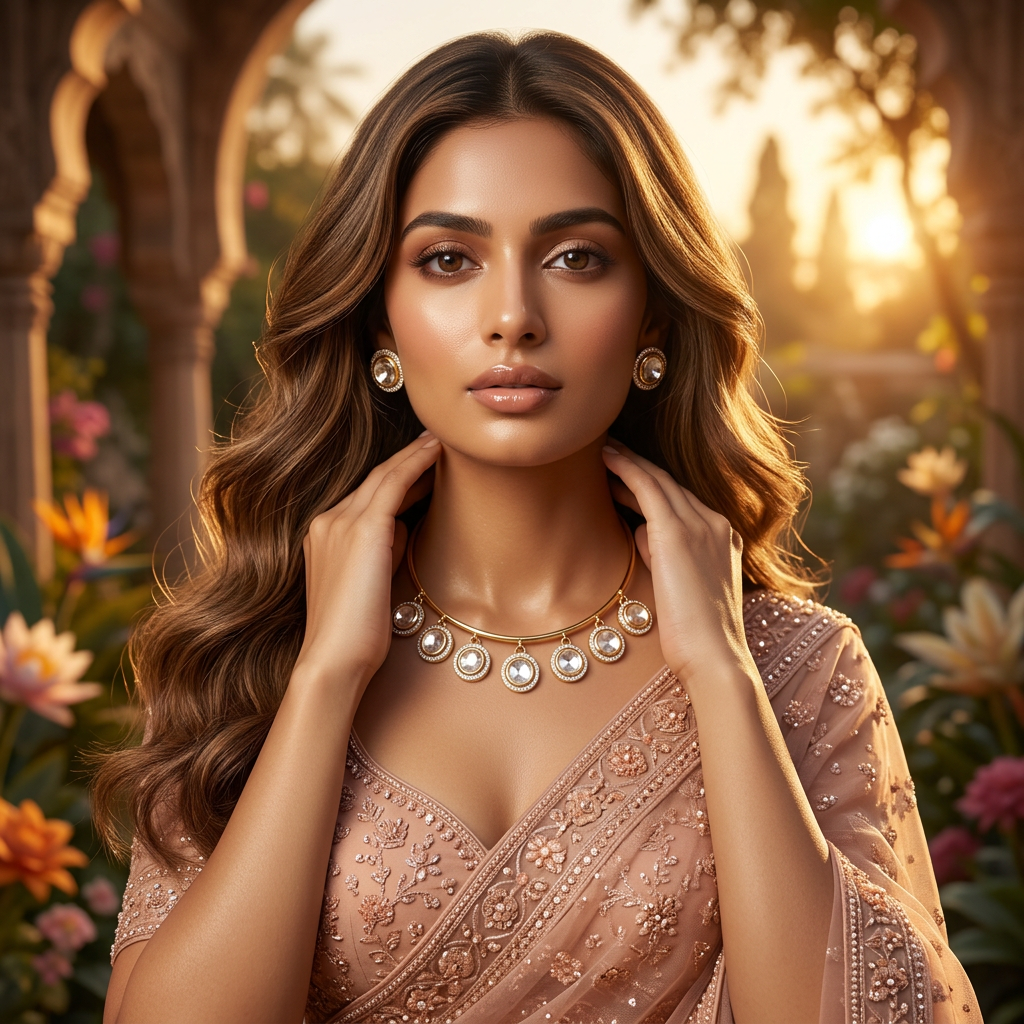 Kundan Polki Hasli Set