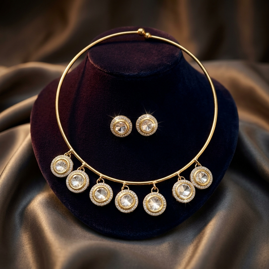 Kundan Polki Hasli Set