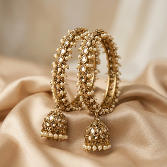 Kundan Polki Jhumka Bangle