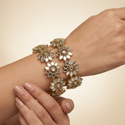 Mirror Flower Bangles