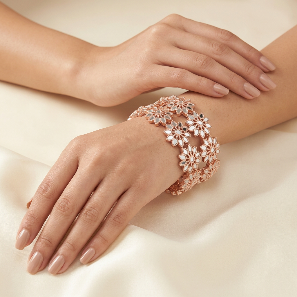 Mirror Flower Bangles