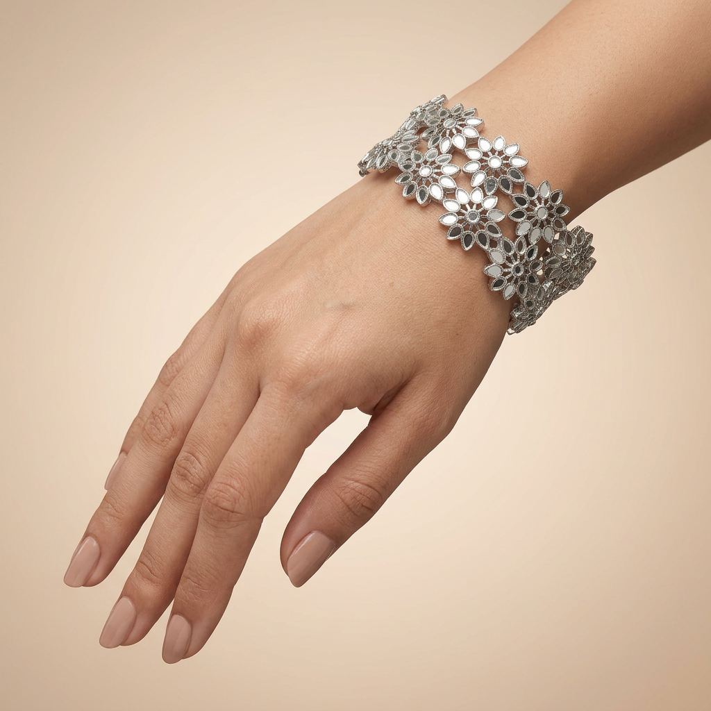 Mirror Flower Bangles