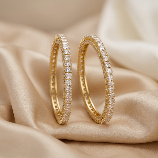 Solitaire Stone American Diamond Bangles