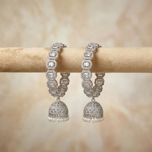 Silver Raksha Jhumka Bangle