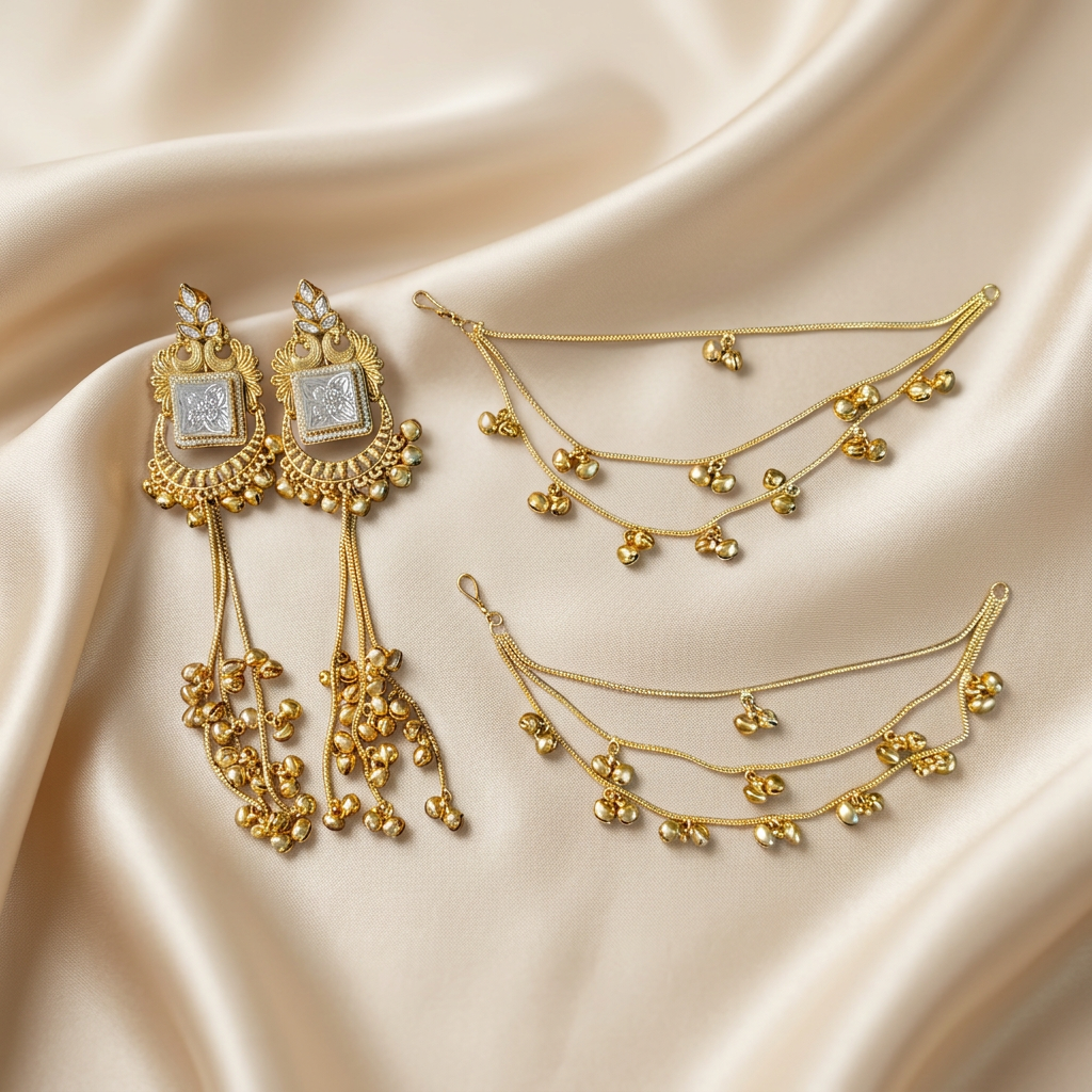 Kanishka Kashmiri Jhumka With Deatachable Earchain